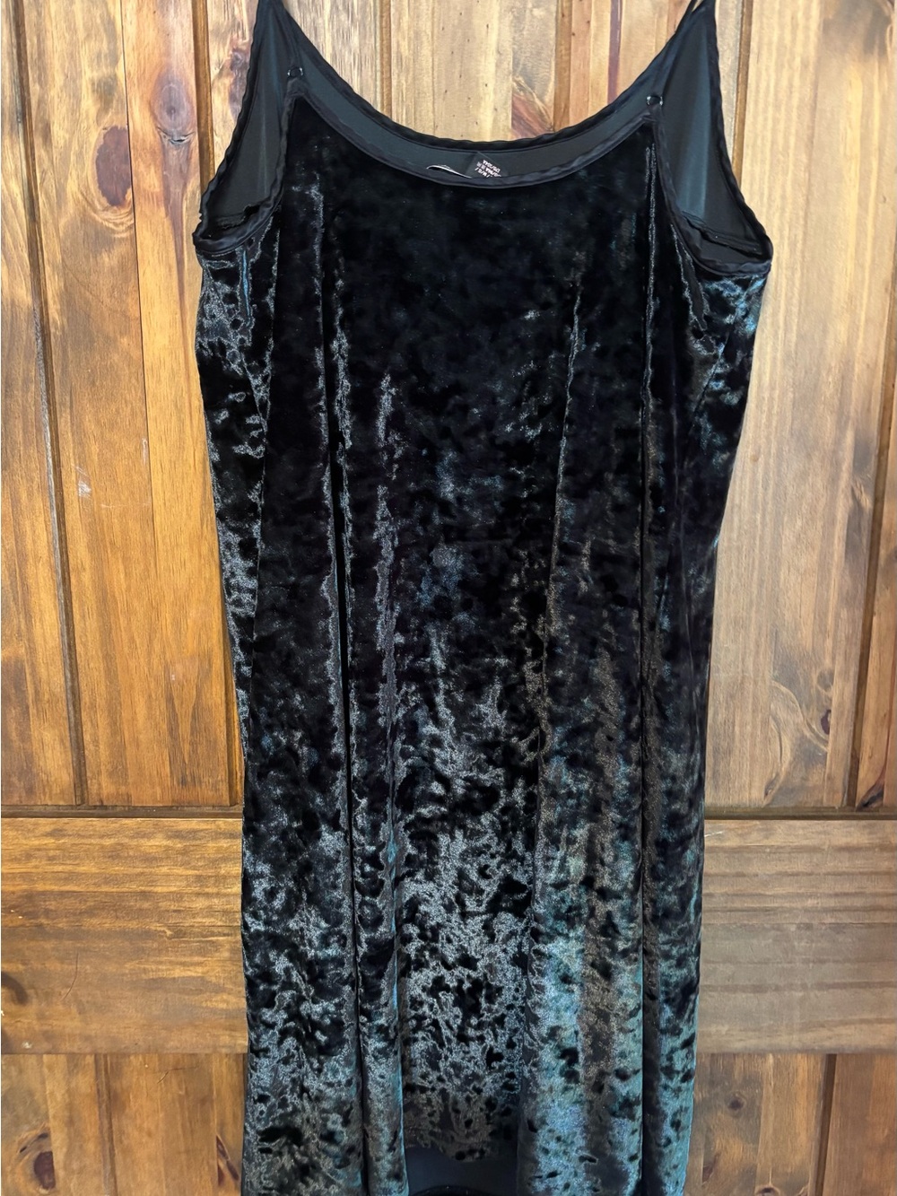 Vintage Y2K Victoria’s Secret Black Crushed Velvet Slip Dress Chemise M/L - Picture 7 of 15